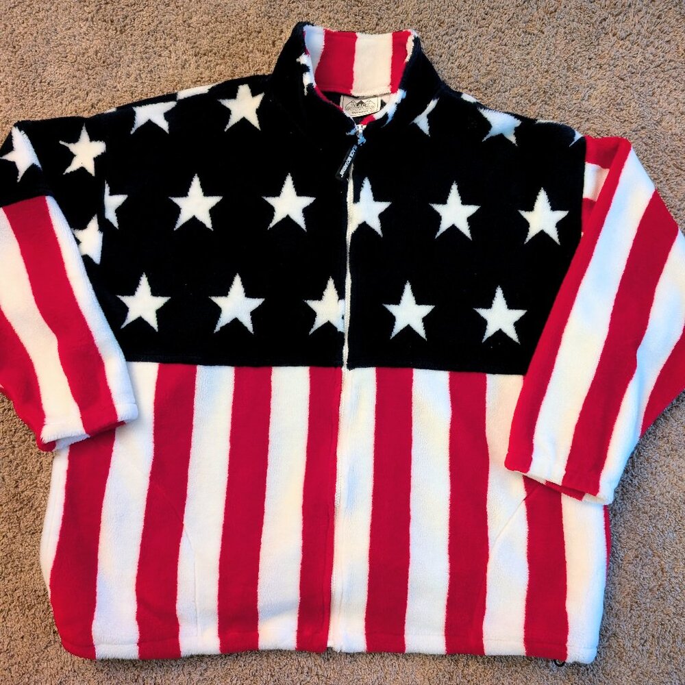 BLACK MOUNTAIN United States USA All Over Print American Flag Fleece